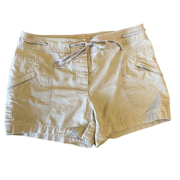 J Crew Womens Shorts Khaki Button Drawstring Size 6 Low fit  VTG - Picture 1 of 11